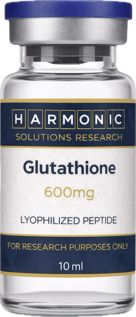 Glutathione research compound vial used in laboratory antioxidant studies